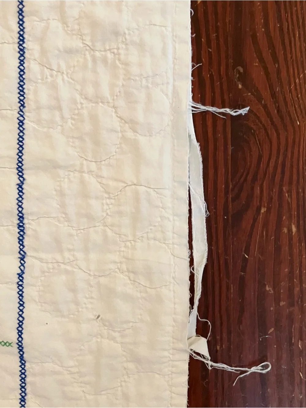 VTG 1940s Raggedy Ann Baby Crib Blanket Hand Embroidered Quilted 52”X 34.5”